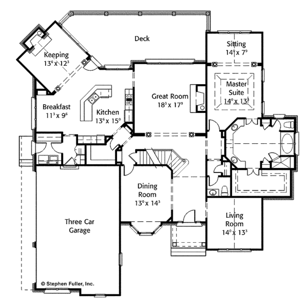 Home Plan - Colonial Floor Plan - Main Floor Plan #429-312