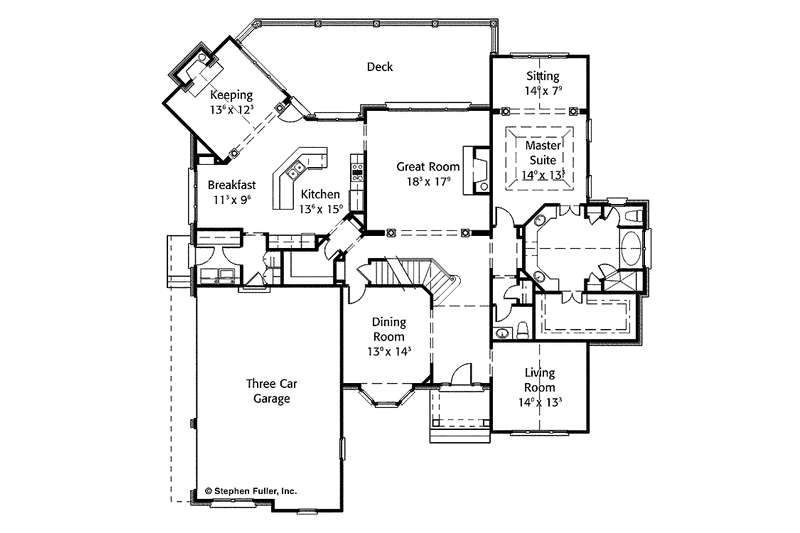 Dream House Plan - Floor Plan - Main Floor for Colonial House Plan #429-312 - 4 bed, 3.5 bath
