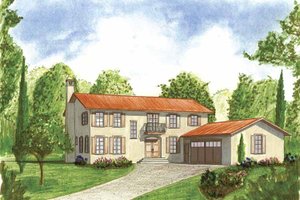 Exterior - Front Elevation 3 for Mediterranean House Plan #1042-9 - 4 bed, 3.5 bath