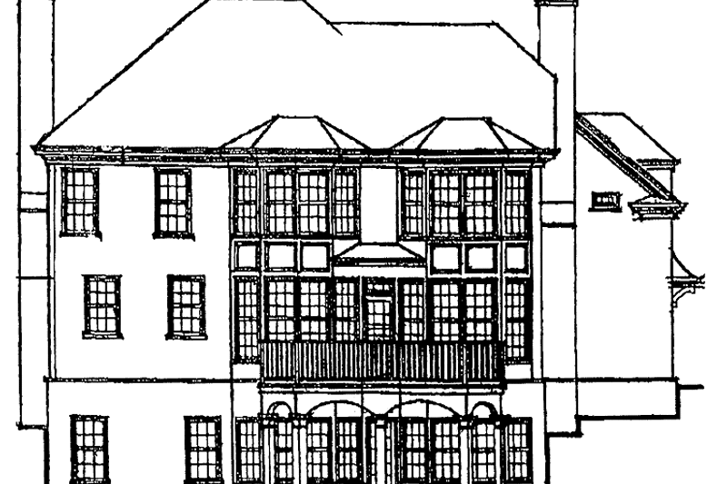Home Plan - Exterior - Rear Elevation for Classical House Plan #429-223 - 4 bed, 2.5 bath