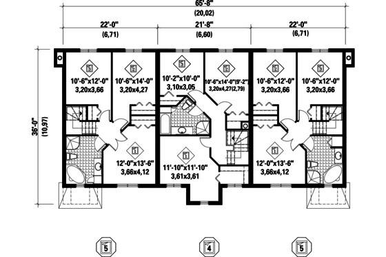 Floor Plan - Upper Floor for Traditional House Plan #25-4613 - 14 bed, 6 bath