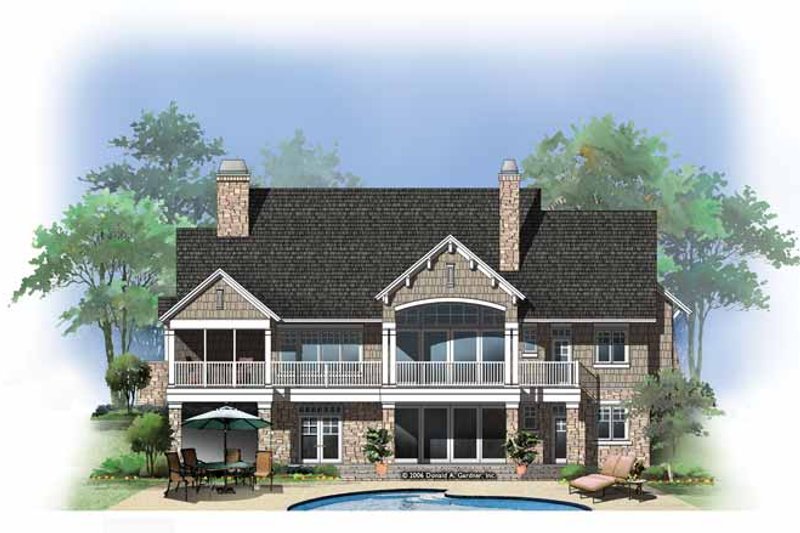 Home Plan - Exterior - Rear Elevation for European House Plan #929-878 - 4 bed, 4 bath