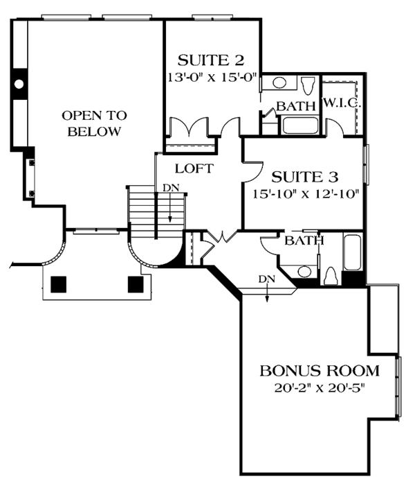 House Plan Design - Mediterranean Floor Plan - Upper Floor Plan #453-406