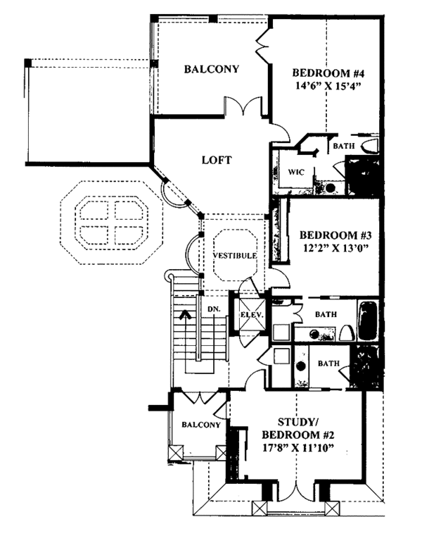 Home Plan - Mediterranean Floor Plan - Upper Floor Plan #1017-59
