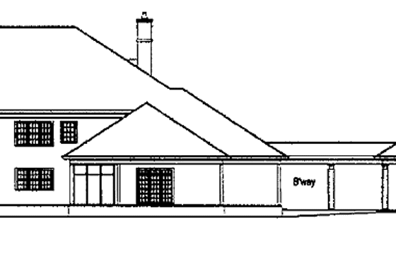 Exterior - Rear Elevation for Classical House Plan #71-146 - 4 bed, 3.5 bath