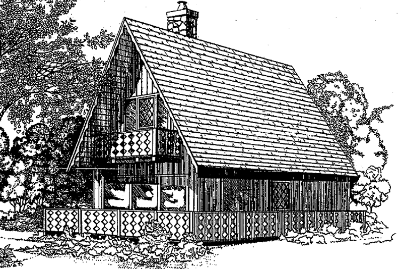 Home Plan - Exterior - Front Elevation 3 for Contemporary House Plan #60-659 - 3 bed, 2 bath