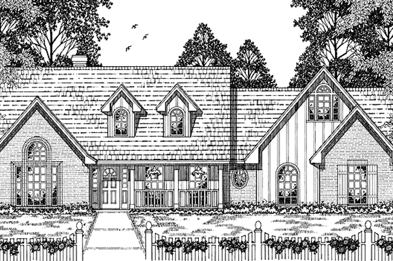 Architectural House Design - Country Exterior - Front Elevation Plan #42-431