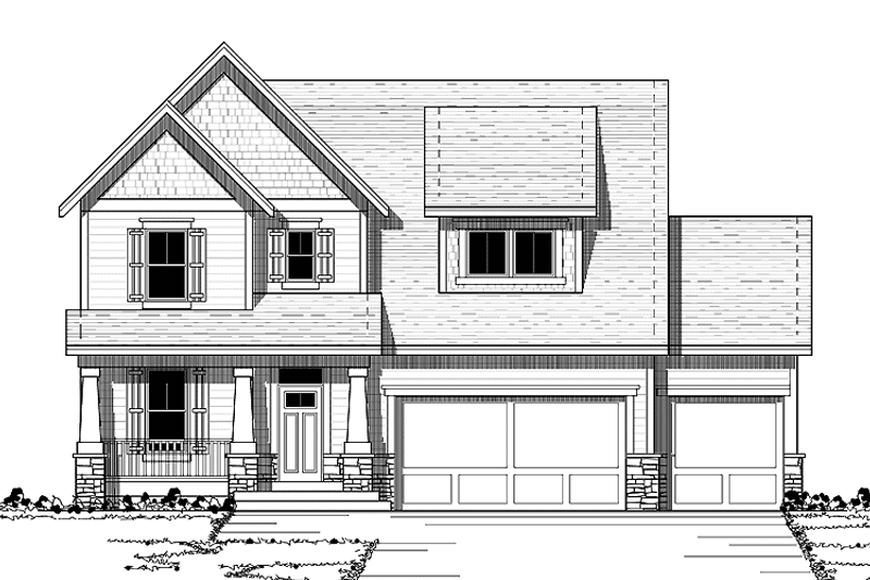 Home Plan - Exterior - Front Elevation 3 for European House Plan #51-624 - 3 bed, 2.5 bath