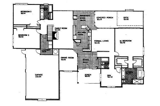 Floor Plan - Main Floor for European House Plan #30-264 - 3 bed, 3 bath
