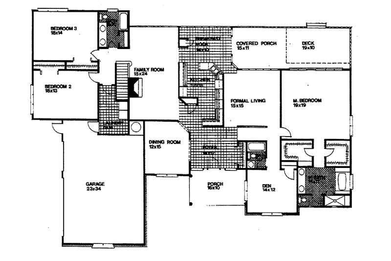 Home Plan - Floor Plan - Main Floor for Country House Plan #30-264 - 3 bed, 3 bath