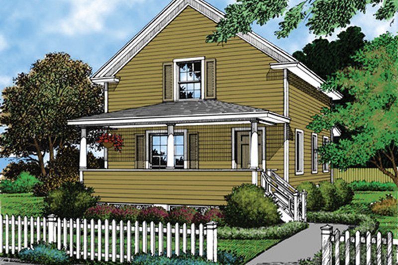 House Blueprint - Exterior - Front Elevation 3 for Country House Plan #417-543 - 2 bed, 1.5 bath