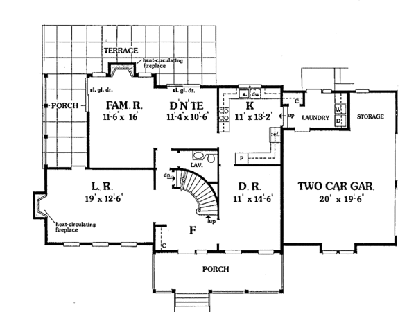 Home Plan - Country Floor Plan - Main Floor Plan #314-239