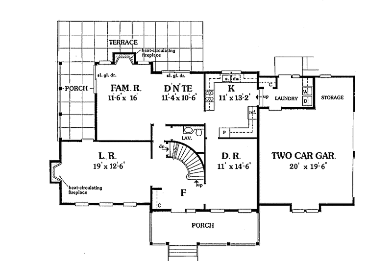 Home Plan - Floor Plan - Main Floor for Country House Plan #314-239 - 4 bed, 2.5 bath