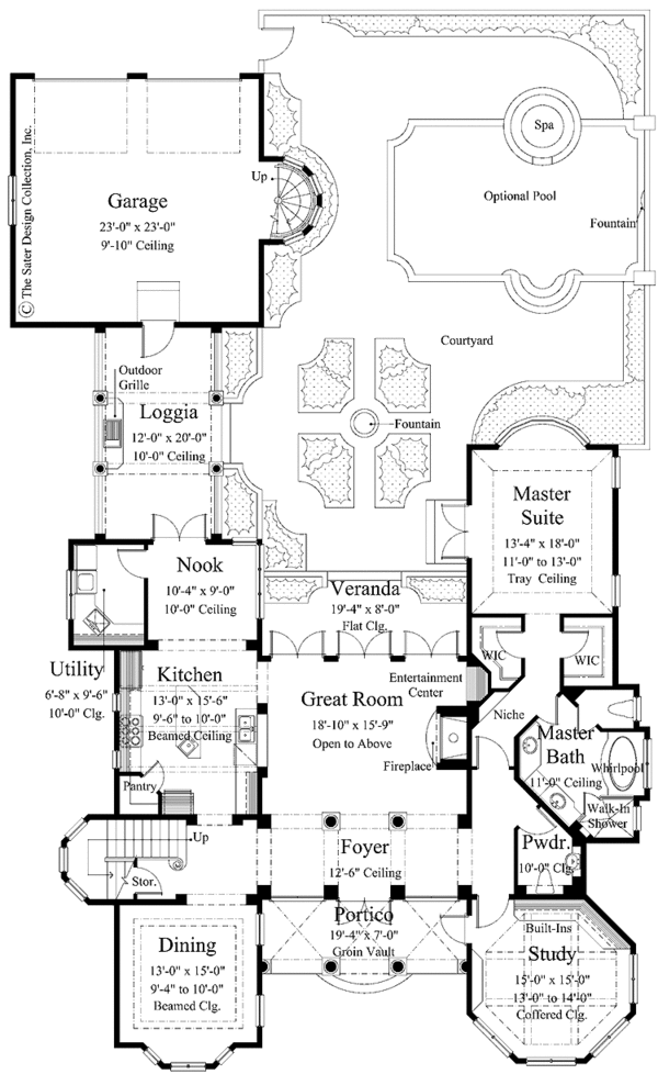 Dream House Plan - Mediterranean Floor Plan - Main Floor Plan #930-279
