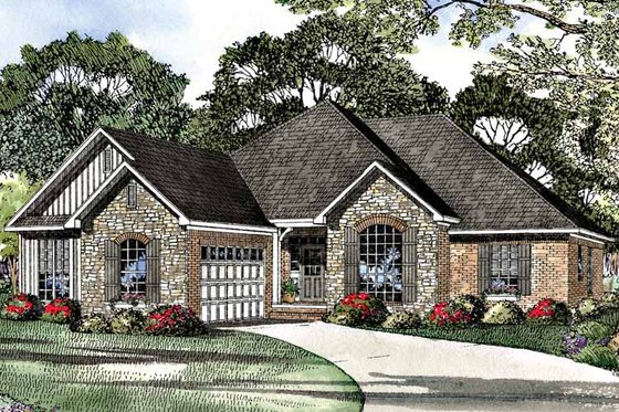Exterior - Front Elevation 3 for Country House Plan #17-2952 - 3 bed, 2 bath