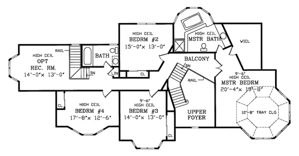 House Design - Victorian Floor Plan - Upper Floor Plan #314-216