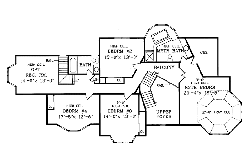 Dream House Plan - Floor Plan - Upper Floor for Victorian House Plan #314-216 - 5 bed, 3.5 bath