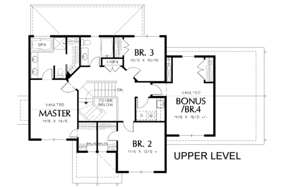 Floor Plan - Upper Floor for Craftsman House Plan #48-162 - 5 bed, 2.5 bath