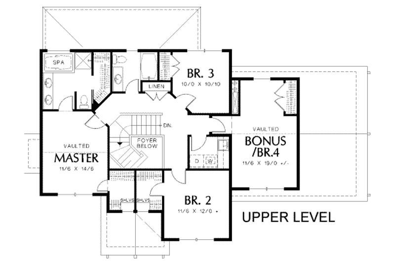 Home Plan - Floor Plan - Upper Floor for Craftsman House Plan #48-162 - 5 bed, 2.5 bath