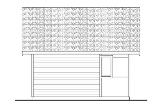 Exterior - Rear Elevation for Modern House Plan #124-1199 - 1 bed, 1 bath
