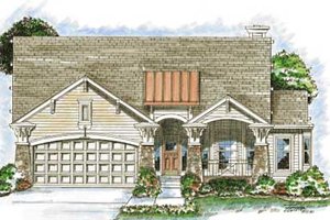 Craftsman Exterior - Front Elevation Plan #20-1376