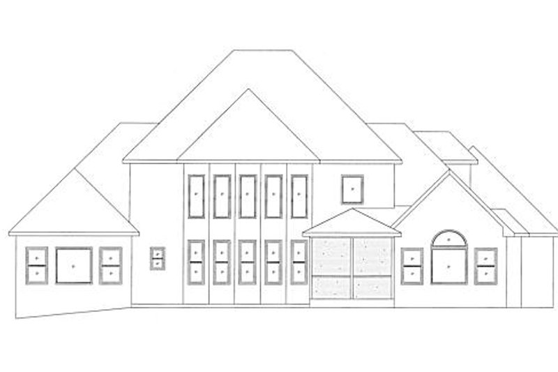 Home Plan - Exterior - Rear Elevation for European House Plan #437-6 - 4 bed, 4.5 bath