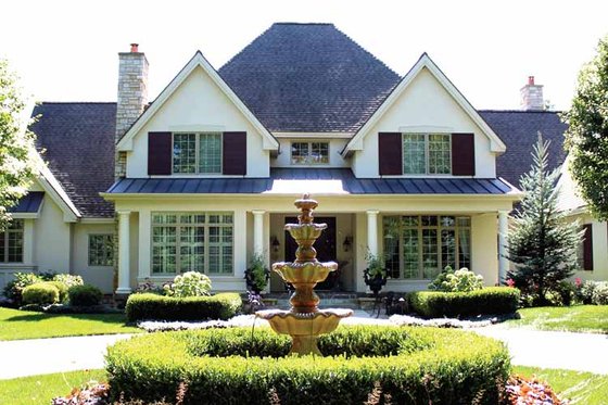Exterior - Front Elevation 3 for European House Plan #928-65 - 4 bed, 5.5 bath