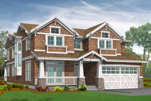 Exterior - Front Elevation 3 for Craftsman House Plan #132-445 - 4 bed, 4.5 bath