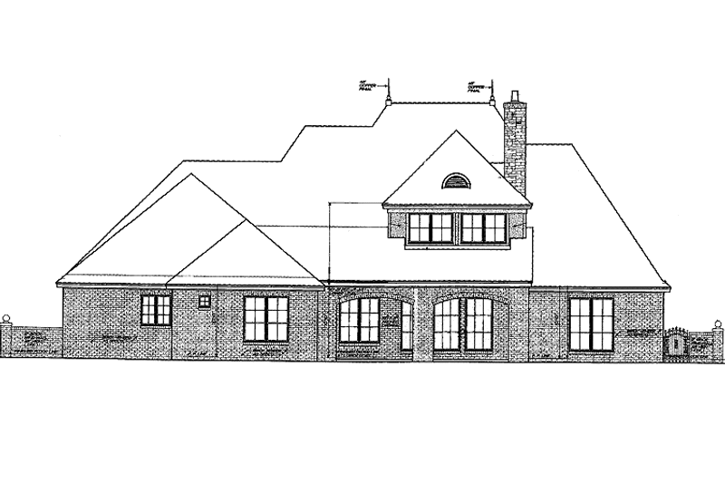 Home Plan - Exterior - Rear Elevation for Country House Plan #310-1249 - 4 bed, 4.5 bath