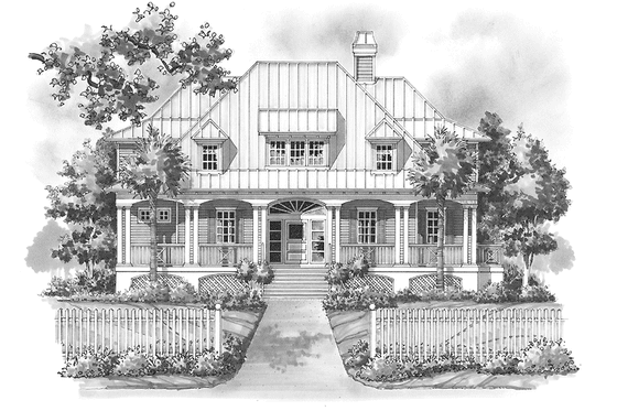 Exterior - Front Elevation 3 for Country House Plan #930-147 - 3 bed, 3.5 bath