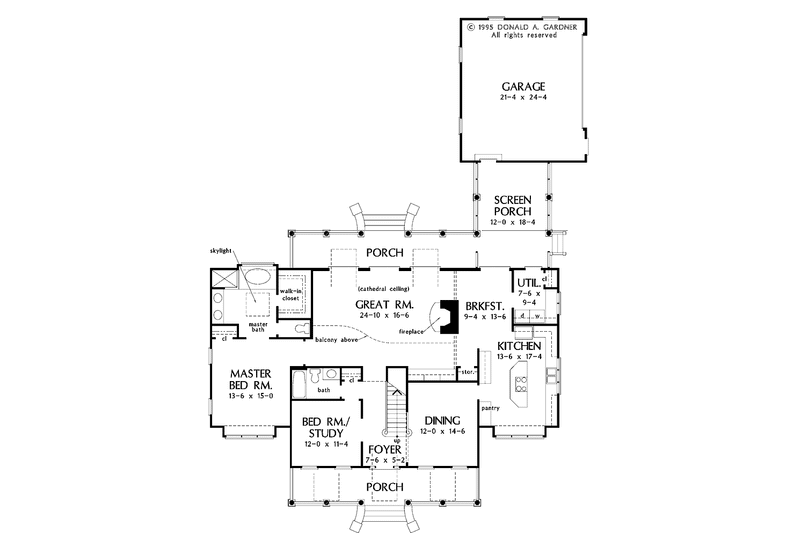 Dream House Plan - Floor Plan - Main Floor for Country House Plan #929-457 - 4 bed, 3 bath