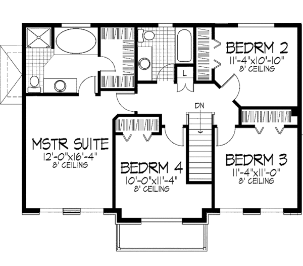 Home Plan - Classical Floor Plan - Upper Floor Plan #51-729