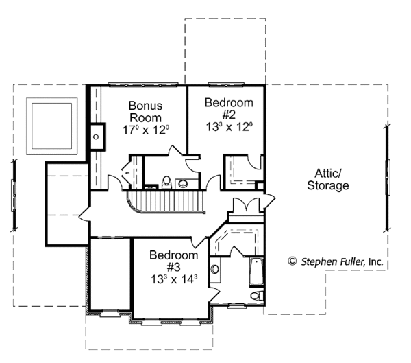 Architectural House Design - Colonial Floor Plan - Upper Floor Plan #429-402