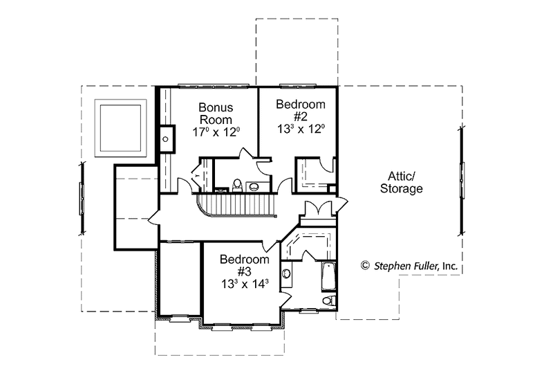 Home Plan - Floor Plan - Upper Floor for Colonial House Plan #429-402 - 3 bed, 3.5 bath