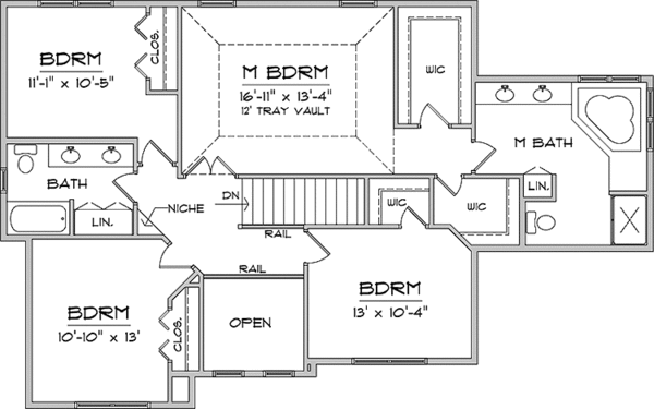 Dream House Plan - Craftsman Floor Plan - Upper Floor Plan #981-6