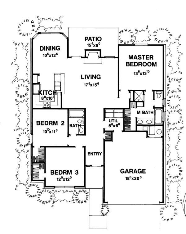 Architectural House Design - Craftsman Floor Plan - Main Floor Plan #472-55