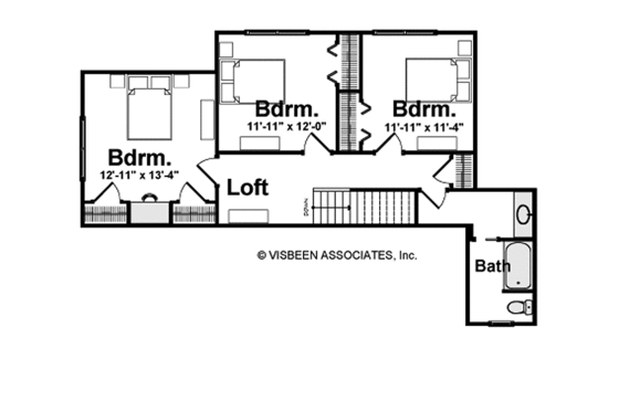 Floor Plan - Upper Floor for Craftsman House Plan #928-124 - 4 bed, 2.5 bath