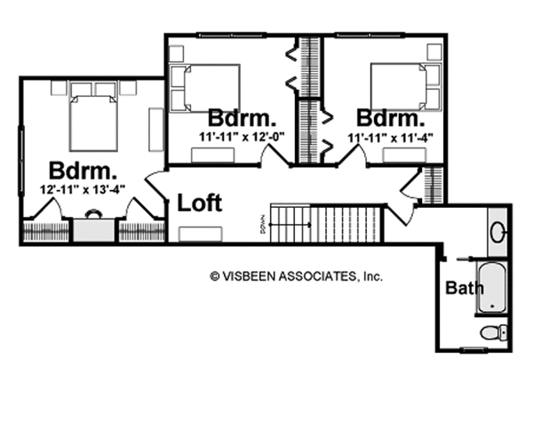 Craftsman Floor Plan - Upper Floor Plan #928-124