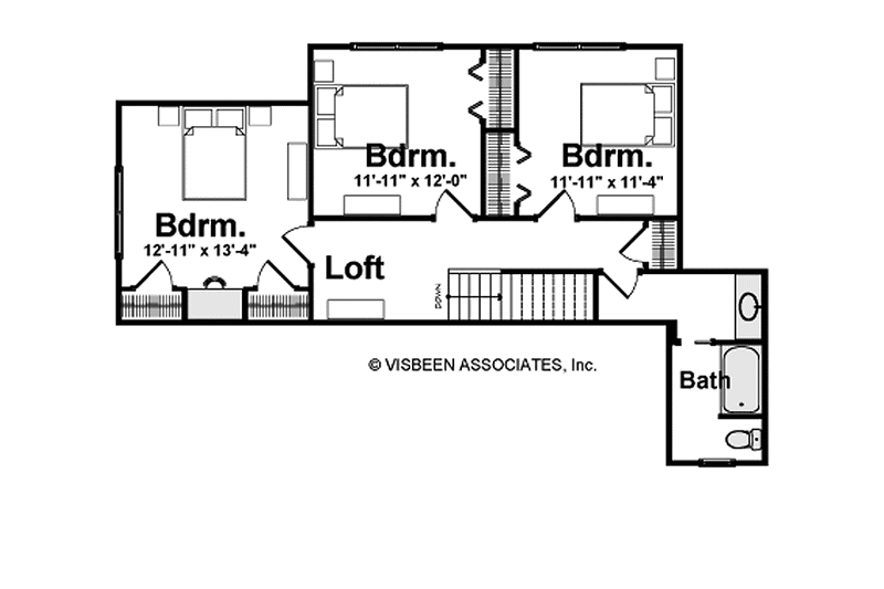 Home Plan - Floor Plan - Upper Floor for Craftsman House Plan #928-124 - 4 bed, 2.5 bath