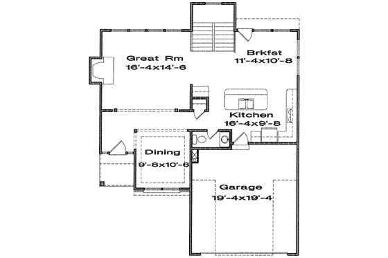 Floor Plan - Main Floor for Traditional House Plan #6-128 - 4 bed, 2.5 bath
