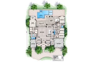 Floor Plan - Main Floor for Contemporary House Plan #27-493 - 4 bed, 4.5 bath