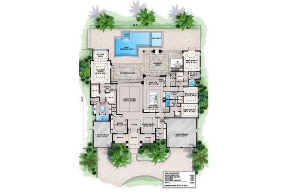 Floor Plan - Main Floor for Contemporary House Plan #27-493 - 4 bed, 4.5 bath