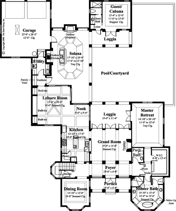 Architectural House Design - Mediterranean Floor Plan - Main Floor Plan #930-428