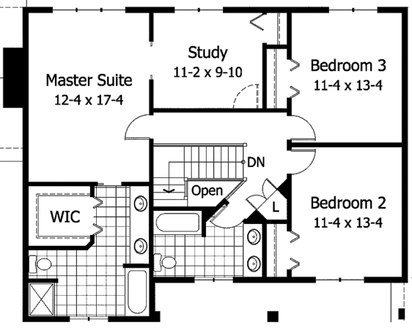 Architectural House Design - Classical Floor Plan - Upper Floor Plan #51-892