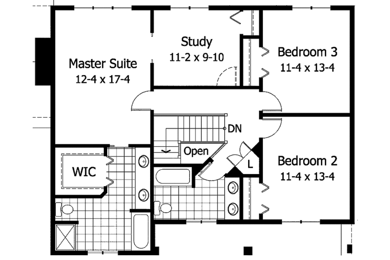 Home Plan - Floor Plan - Upper Floor for Classical House Plan #51-892 - 3 bed, 3 bath