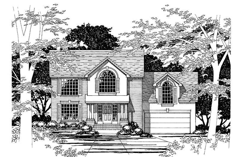 Home Plan - Colonial Exterior - Front Elevation Plan #472-30