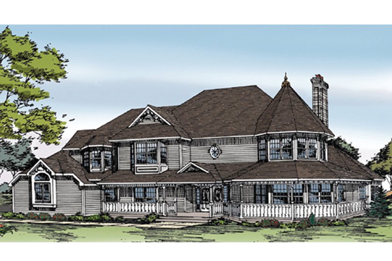 Architectural House Design - Victorian Exterior - Front Elevation Plan #314-216