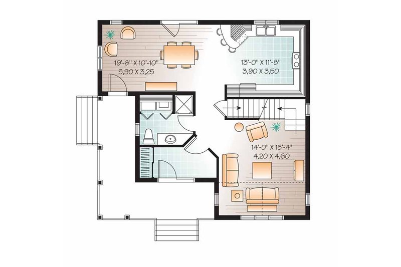 Dream House Plan - Floor Plan - Main Floor for Country House Plan #23-2551 - 3 bed, 2 bath