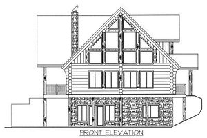Exterior - Other Elevation for Log House Plan #117-415 - 4 bed, 3 bath