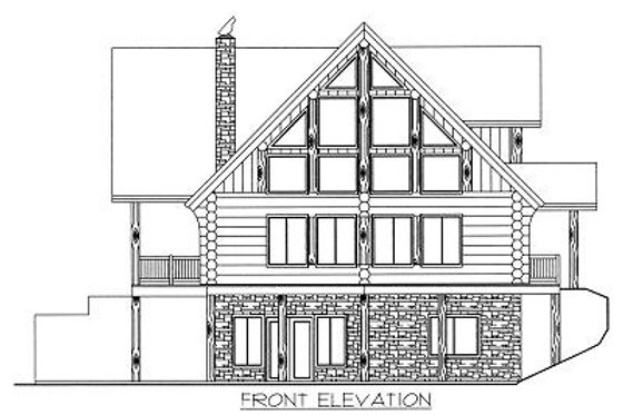 Exterior - Other Elevation for Log House Plan #117-415 - 4 bed, 3 bath